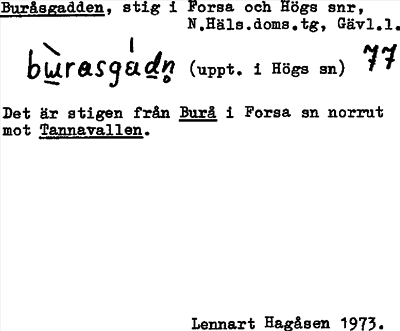 Bild på arkivkortet för arkivposten Buråsgadden