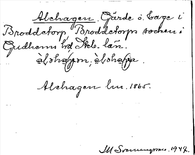 Bild på arkivkortet för arkivposten Alehagen