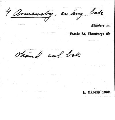 Bild på arkivkortet för arkivposten Armeneby