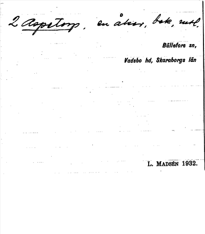 Bild på arkivkortet för arkivposten Aspetorp