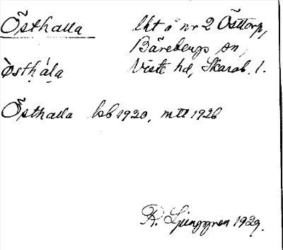Bild på arkivkortet för arkivposten Östhalla