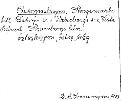 Bild på arkivkortet för arkivposten Östorpsskogen