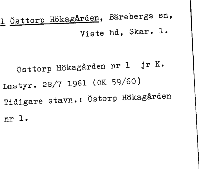 Bild på arkivkortet för arkivposten Östtorp Hökagården