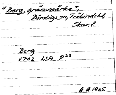 Bild på arkivkortet för arkivposten *Berg