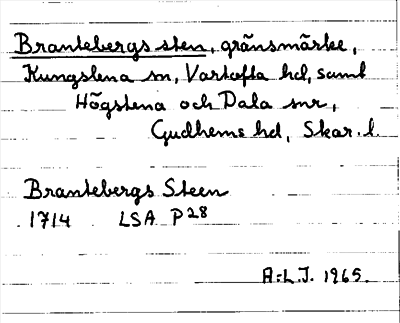 Bild på arkivkortet för arkivposten Brantebergs sten