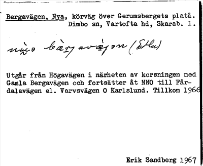 Bild på arkivkortet för arkivposten Bergavägen, Nya