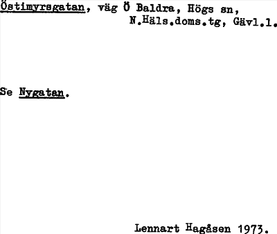 Bild på arkivkortet för arkivposten Östimyrsgatan