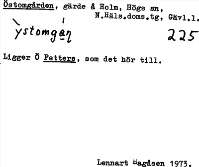 Bild på arkivkortet för arkivposten Östomgården