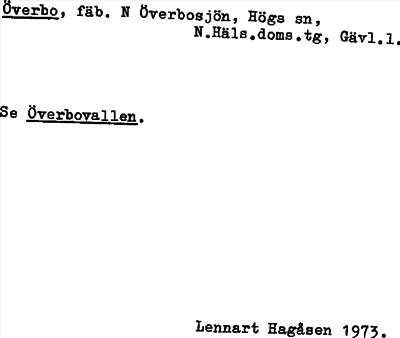 Bild på arkivkortet för arkivposten Överbo se Överbovallen