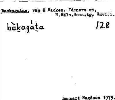 Bild på arkivkortet för arkivposten Backagatan