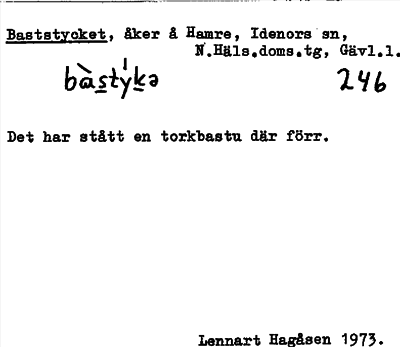 Bild på arkivkortet för arkivposten Baststycket