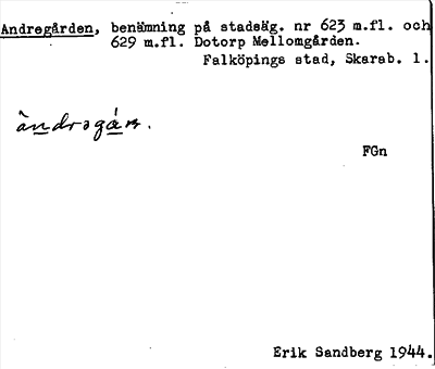 Bild på arkivkortet för arkivposten Andregården
