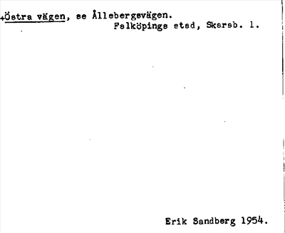 Bild på arkivkortet för arkivposten +Östra vägen, se Ållebergsvägen