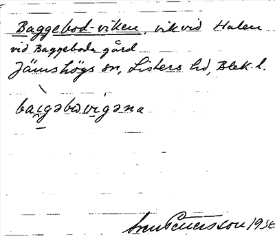 Bild på arkivkortet för arkivposten Baggebod-viken