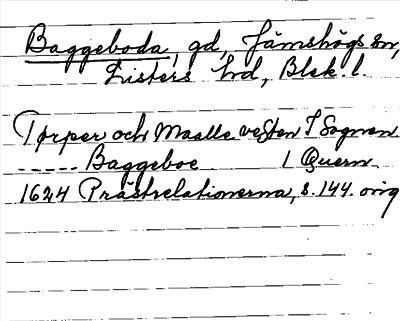 Bild på arkivkortet för arkivposten Baggeboda
