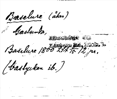 Bild på arkivkortet för arkivposten Baselure