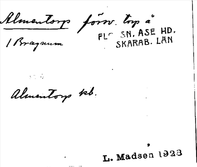 Bild på arkivkortet för arkivposten Almentorp