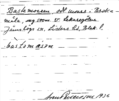 Bild på arkivkortet för arkivposten Bastemossen
