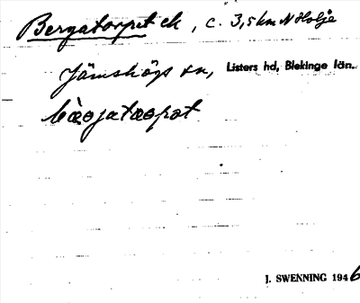 Bild på arkivkortet för arkivposten Bergatorpet