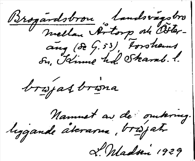 Bild på arkivkortet för arkivposten Brogärdsbron