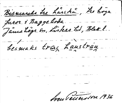 Bild på arkivkortet för arkivposten Bismarcks tre hårstrå