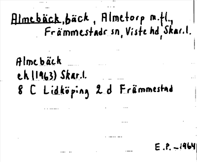 Bild på arkivkortet för arkivposten Almebäck