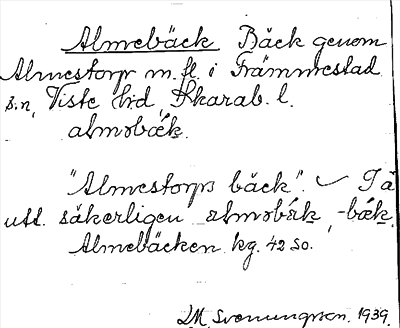 Bild på arkivkortet för arkivposten Almebäck