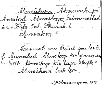 Bild på arkivkortet för arkivposten Almeåkern