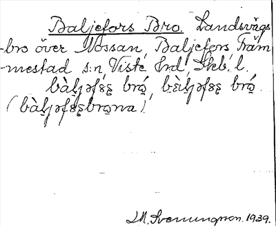 Bild på arkivkortet för arkivposten Baljefors Bro