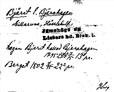 Bild på arkivkortet för arkivposten Bjäret l. Bjärahagen