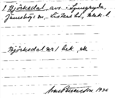 Bild på arkivkortet för arkivposten Björkedal