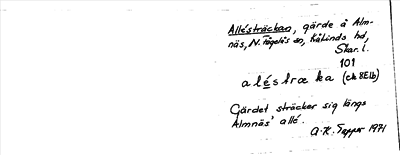 Bild på arkivkortet för arkivposten Alésträckan