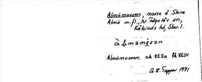 Bild på arkivkortet för arkivposten Almömossen