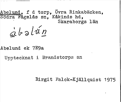 Bild på arkivkortet för arkivposten Abelund