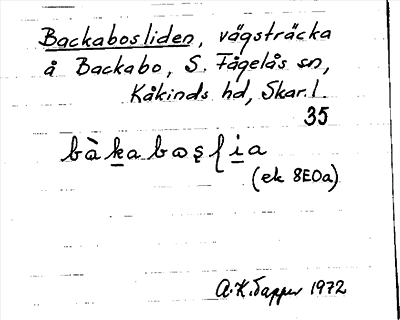 Bild på arkivkortet för arkivposten Backabosliden