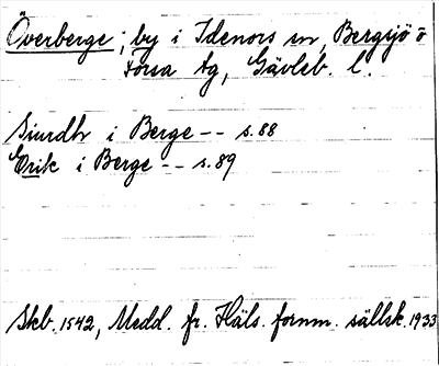 Bild på arkivkortet för arkivposten Överberge