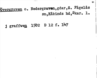 Bild på arkivkortet för arkivposten Övergraven  o. Nedergraven