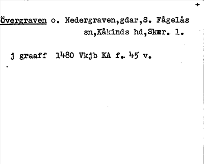 Bild på arkivkortet för arkivposten Övergraven o. Nedergraven