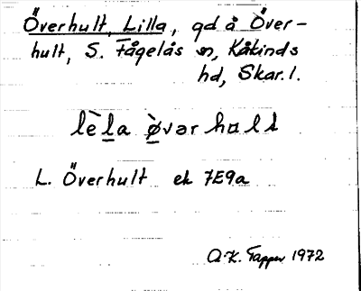 Bild på arkivkortet för arkivposten Överhult, Lilla