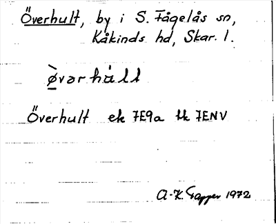 Bild på arkivkortet för arkivposten Överhult