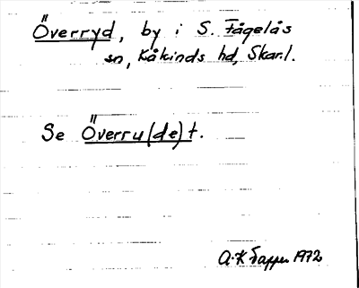 Bild på arkivkortet för arkivposten Överryd, se Överru(de)t