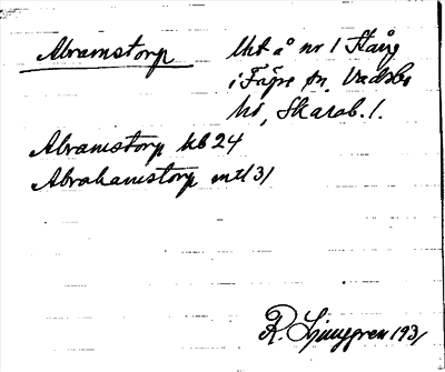 Bild på arkivkortet för arkivposten Abramstorp