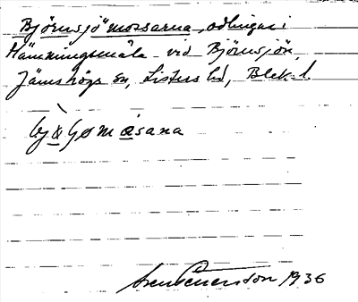 Bild på arkivkortet för arkivposten Björnsjömossarna