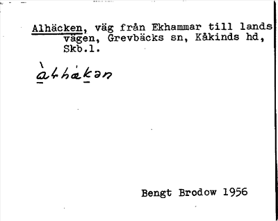 Bild på arkivkortet för arkivposten Alhäcken