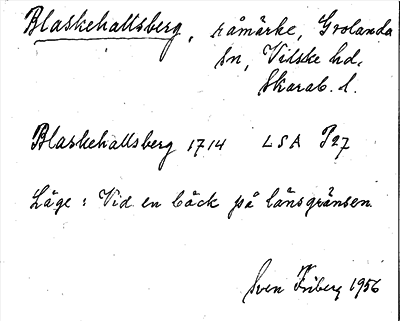 Bild på arkivkortet för arkivposten Blaskehallsberg