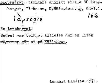Bild på arkivkortet för arkivposten Lappsnåret