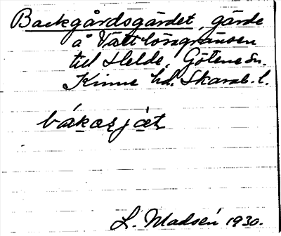 Bild på arkivkortet för arkivposten Backgårdsgärdet