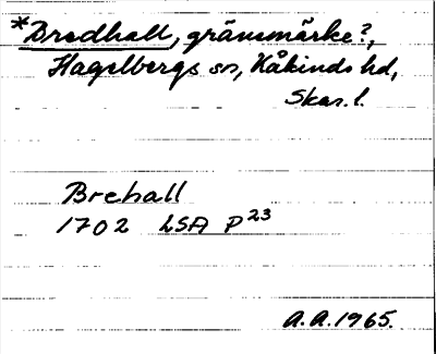Bild på arkivkortet för arkivposten *Bredhall