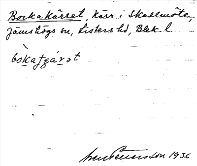 Bild på arkivkortet för arkivposten Bockakärret