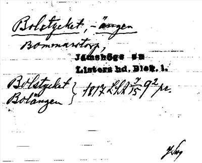 Bild på arkivkortet för arkivposten Bolstycket, Bolängen